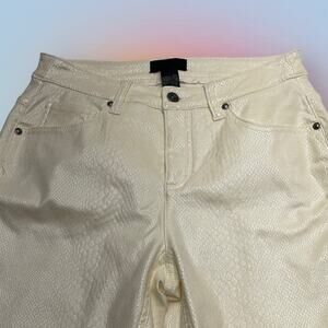 ERIC Women’s 4 Off White Snakeskin Skinny Jeans